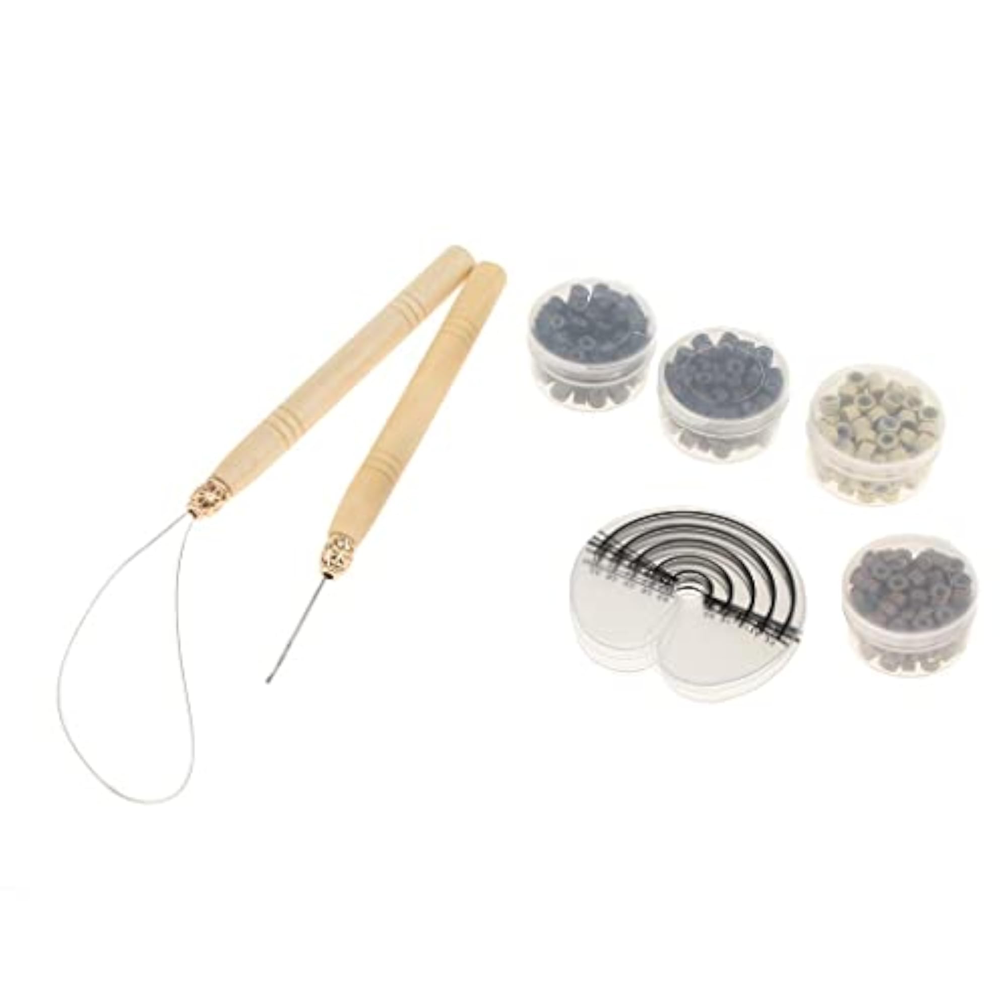 Hair Extension Tools Set Wood Hook Pulling Needle